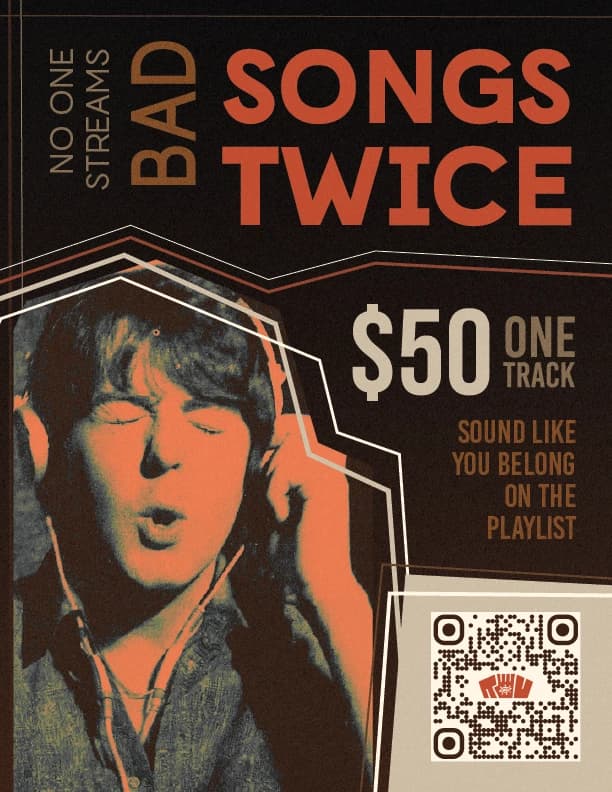 Range of View Music studio flyer, designed by Karina